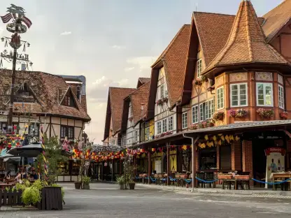 Arquitetura típica da Vila Germânica em Blumenau, Santa Catarina.