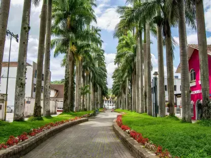 Rua das Palmeiras em Joinville, Santa Catarina.