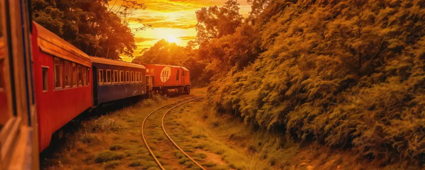 Trem da serra do mar no Viaduto Carvalho